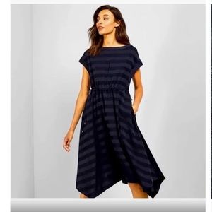 Ted Baker Linnie Striped Navy Midi Dress - NEW